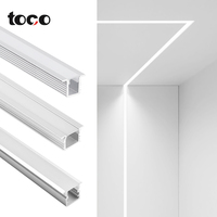Profilé lumineux LED personnalisé en alliage d'aluminium diffuseur à canal encastré plâtre anodisé pour plafond cloisons sèches blanc noir 1m 2m 3m longueurs