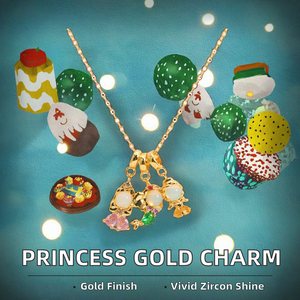 Nuevo Colgante de Princesa para Niñas, DIY, Mini Dije Bonito, Chapado en Oro, Acero Inoxidable, Informal/Deportivo, Moderno, Colorido, con Circonita - Product Image 2