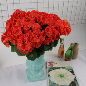 Uv kháng thực tế trang trí nội thất Lụa Nhân Tạo Geranium Flower Bush Begonia Rose trong nhà và ngoài trời bó hoa - Product Image 1