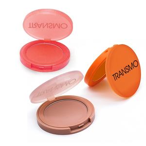 Conteneur rond compact en plastique avec couvercle transparent, étui vide pour crème blush, pour emballages cosmétiques et de parfums - Product Image 1