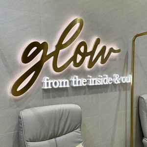 Công ty Logo hiển thị 3D Backlit vàng gương thép không gỉ LED chiếu sáng chữ kênh tùy chỉnh dẫn đăng ký cho doanh nghiệp trong nhà - Product Image 5