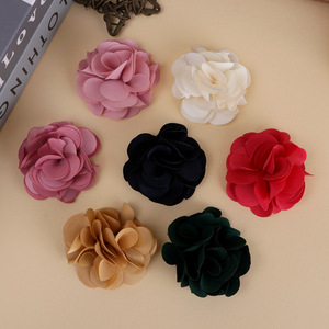 Flor de camelia hecha a mano en chifón de 5 cm para bricolaje, accesorios para el cabello, ropa y zapatos - Product Image 1