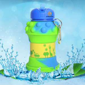 Fashion Design Collapsible Silicone Water Bottles Reusable Pop <b>Top</b> <b>Bubble</b> Sensory Fidget Toys Stress Relief Drinkware - Product Image 6