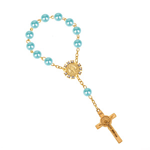LC202403182 Ultima Moda Rosario per Bambini con Perle di Vetro, Gioielli Religiosi Cristiani Classici all'Ingrosso - Product Image 4