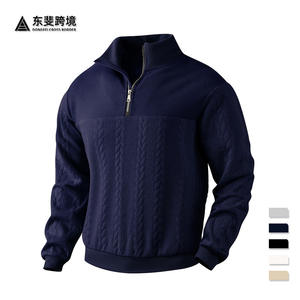 Suéter de Punto Grueso para Hombre, Cuello Alto con Cierre, Corte Holgado, Otoño Invierno, con Etiqueta, Talla M - Product Image 3