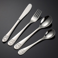 Ensemble de couverts en acier inoxydable 304 en forme d'ours, finition miroir, fourchette, couteau, cuillère, ensemble de quatre pièces moderne minimaliste pour enfants, cadeau