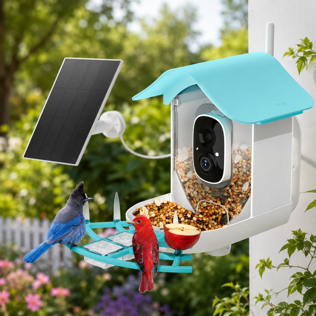 Smart Solar Powered Waterproof Bird Feeder Camera AI Recognition 1080P HD Night Vision Bird Watcher Hanging Mount SPRITE GROUP