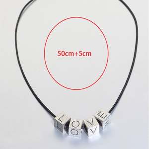 Alloy Handmade Trendy Letter Beads Pendant Necklace with Link Chain-<b>Anniversary</b> <b>Gift</b> for <b>Boyfriend</b> - Product Image 1