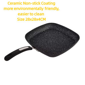 Multi-Functional Eco-Friendly Aluminum Square Cooker <strong>Grill</strong> <strong>Pan</strong> Non-Stick with Induction Bottom Smokeless Gas <strong>Grill</strong> - Product Image 2