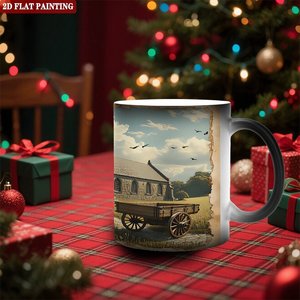 Custom Wedding Pattern Mug 11oz Frosted Black <b>Ceramic</b> Heat Sensitive Blank <b>Cup</b> - Product Image 2