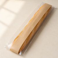 Sac micro-perforé en plastique composite BOPP et papier kraft transparent pour l'emballage du pain, idéal pour les boulangeries, cafés et achats en gros