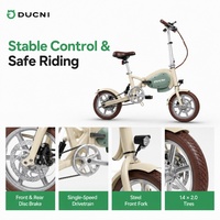Bicicleta Eléctrica Plegable Compacta de Aluminio de 14 Pulgadas, Mini Bicicleta Eléctrica Plegable para Desplazamientos Urbanos