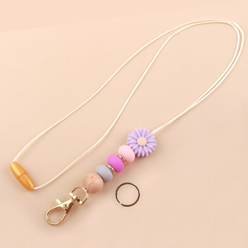 Pastel Rainbow Lanyard Keychain Rainbow Colourful Wristlet Strap ID Tag Badge Teachers Student Backpack Charm Accessories Gift Image 5