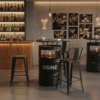 Tables et chaises industrielles créatives en fer forgé, style réservoir de pétrole, pour bars, KTV, restaurants et lieux de loisirs