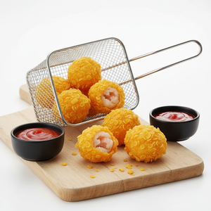 Venta al por mayor de fábrica OEM: Bolas de cangrejo empanizadas congeladas, pre-sazonadas, listas para freír, para supermercados y suministro a granel para catering. - Product Image 2