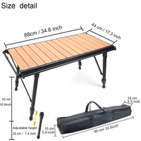 Table de camping personnalisée, table pliante en aluminium pour l'extérieur, table de cuisson légère, ensemble de table de barbecue de jardin