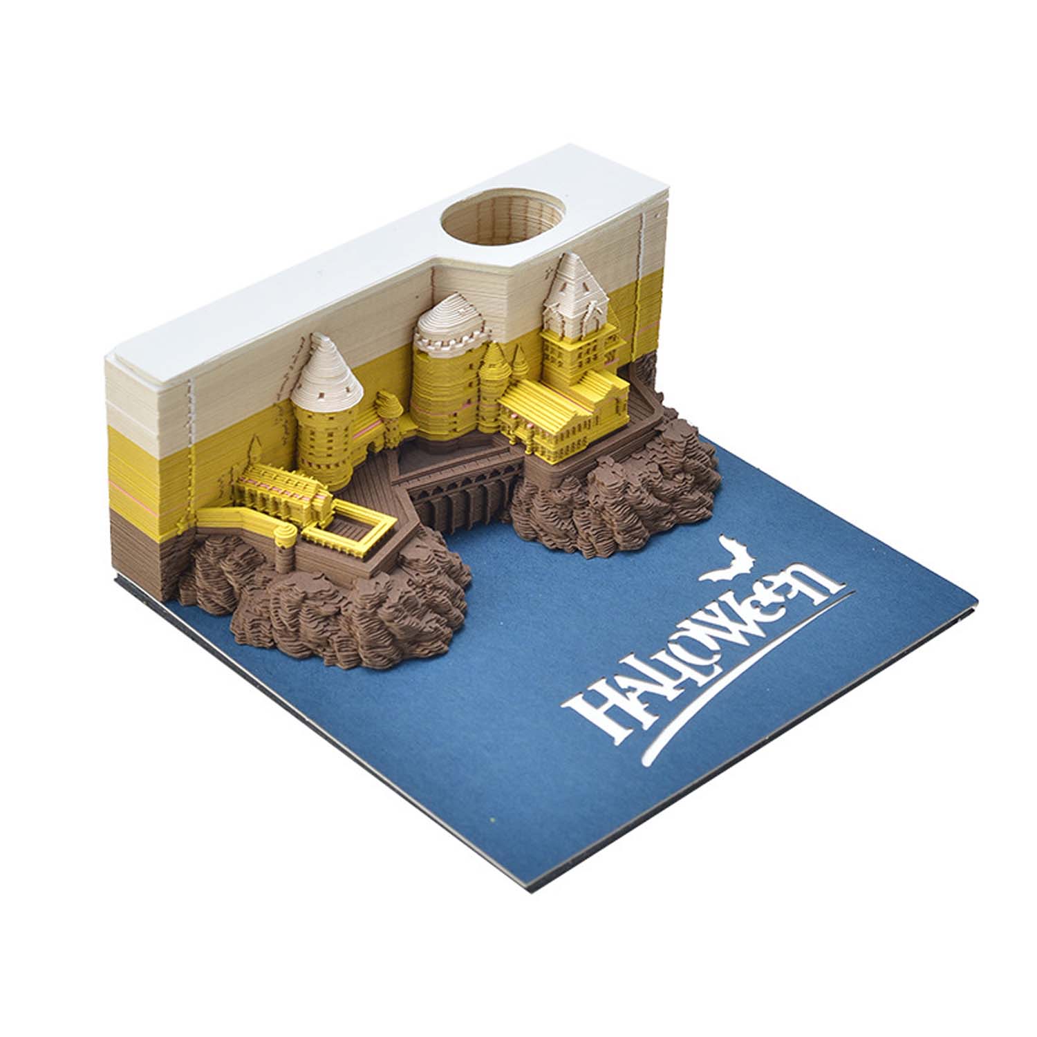 Подарочный блок на День отца, Хэллоуин, 3D блокнот для записей, таинственный волшебный замок, резьба, коллекционный выпуск, уникальная записная книжка
