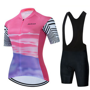 Femme vélo maillot ensemble séchage rapide cyclisme vêtements pour femmes route vélo porter vtt <span class=keywords><strong>tenue</strong></span> rembourré Shorts vêtements de sport personnalisé - Product Image 2