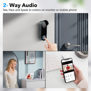 Videocitofono WiFi con Telecamera, <span class=keywords><strong>Campanello</strong></span> <span class=keywords><strong>Wireless</strong></span>, Visione Notturna, App Tuya, Alimentazione a <span class=keywords><strong>Batteria</strong></span>, Schermo Touch da 8 Pollici, 1080p, IP65 - Product Image 6