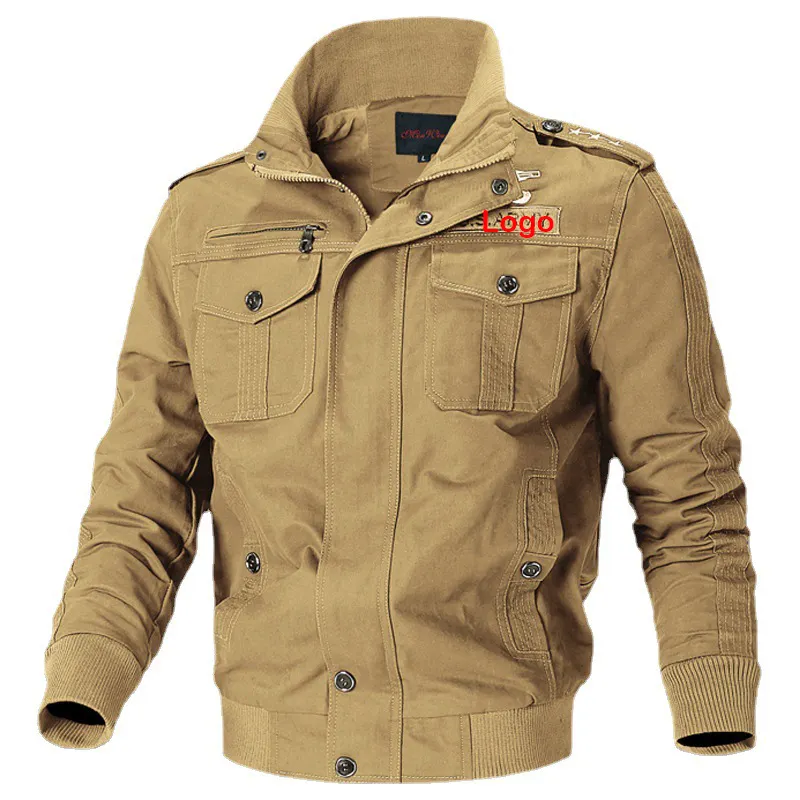 Men's Autumn Jacket Casual Coats Thin Multi-pocket Pilot Coat Bomber Jacke Plus Size Jacket Cargo Flying Outwear