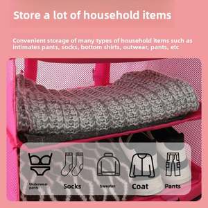 Sac de rangement pliable pour bagages en gros, vêtements, sous-vêtements, boîte de rangement portable, chaussures, sac de rangement de voyage à 3 couches suspendu - Product Image 4