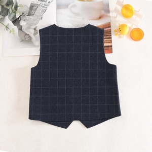 <span class=keywords><strong>Gilet</strong></span> simple <span class=keywords><strong>en</strong></span> mélange de <span class=keywords><strong>laine</strong></span> à carreaux pour garçons - Product Image 3