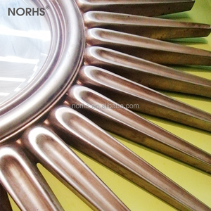 Factory wholesale price decor silver glass sun shape frame round wall mirror - Product Image 6