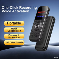 Dictaphone numérique portable mini enregistreur vocal nomade avec prise de son à 360 degrés, interface USB, format WAV, 30 heures d'enregistrement, en zinc