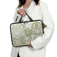 Sac pour ordinateur portable en cuir PU personnalisé de haute qualité avec impression hawaïenne, vente en gros, impression à la demande, sac d'ordinateur de haute qualité