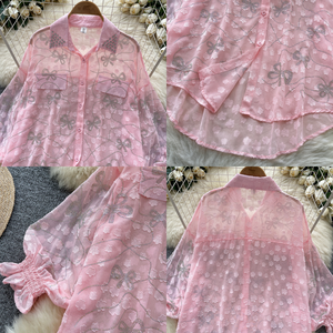 A55 Spring Full Sleeve Casual Blouses Women Lantern Sleeve <strong>Sequined</strong> Shirts Ladies <strong>Party</strong> <strong>Tops</strong> Clothes Women Wholesale - Product Image 5