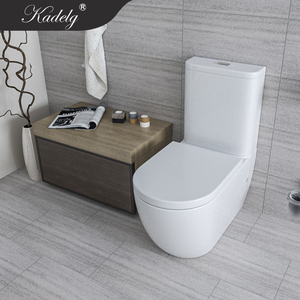 Inodoro Moderno de Dos Piezas <span class=keywords><strong>Sanitas</strong></span> Para Casa De Banho, Montado en el Suelo, con Doble Descarga de 3/4.5L, Cerámica Blanca, Sifón en P y Asiento con Cierre Suave - Product Image 2