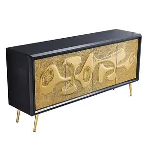 European luxury porch cabinet light luxury villa wholesale stainless steel frame design modern luxury french style gold