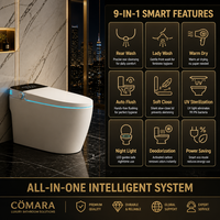Meilleures ventes européennes : WC intelligent électrique en céramique, à poser au sol, avec bidet intégré, S-Trap/P-Trap