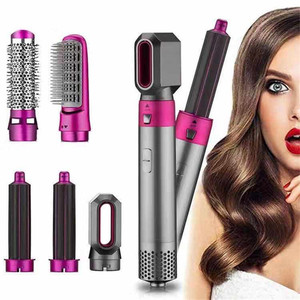 Styler capillaire 5 en 1 avec moteur AC à ions négatifs, rose rouge, noir, blanc, or, rose, violet, bleu royal, sèche-cheveux multifonction - Product Image 1