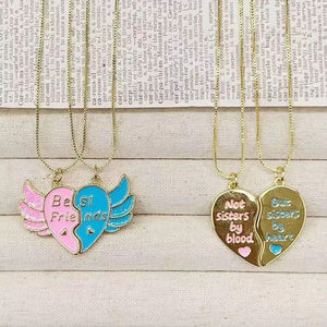 FM-JDN0949 Nouveauté Cadeau de la Saint-Valentin Meilleur ami Pendentif en émail coloré <span class=keywords><strong>Collier</strong></span> cœur <span class=keywords><strong>Collier</strong></span> d'amitié <span class=keywords><strong>Collier</strong></span> de famille - Product Image 1