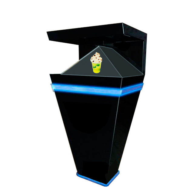 Holo Advertising Display 270 Degree 22 Inch Holographic Pyramid Glass Showcase 3D Hologram Cube