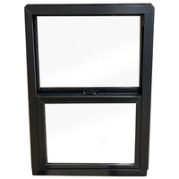 Fenêtre à guillotine simple en vinyle noir, style américain, double vitrage trempé, écoénergétique, avec fixation par clous