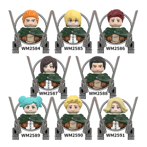 WM AOT Anime Eren Jaeger Armin Levi Mikasa Ackerman Bestia Titán Colosal Blindado <span class=keywords><strong>Annie</strong></span> Leonhart Mini Bloques de Construcción Juguetes para Niños - Product Image 6