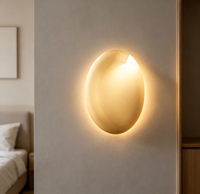 Applique murale demi-lune en laiton, lampe murale circulaire en laiton pour villa, chambre à coucher, hôtel, décoration intérieure, éclairage mural E12