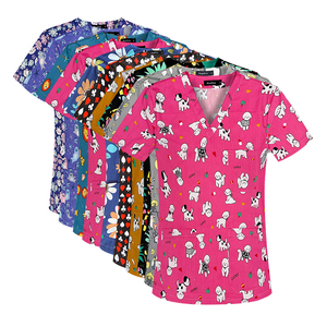 Tenues d'infirmière unisexes respirantes avec logo personnalisé, imprimées de dessins animés, en coton, <span class=keywords><strong>blouse</strong></span> <span class=keywords><strong>médicale</strong></span>, haut chirurgical - Product Image 6
