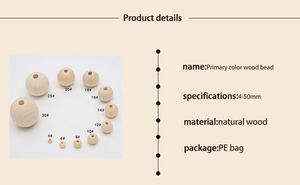 Perles en bois rondes naturelles écologiques de 20 mm, 100 pièces, sans plomb, couleur bois naturel, bricolage et fabrication de bijoux - Product Image 5