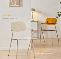 Chaise empilable en métal transparente, design créatif moderne et simple, avec accoudoirs, dossier, pour la maison, la salle à manger, la négociation, le bureau, style nordique