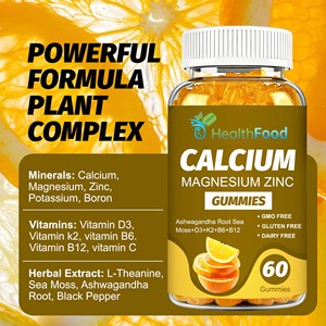 Gomitas de Calcio, Magnesio y Zinc al por Mayor de Fábrica, Favorecen el Refuerzo del Sistema Inmunitario con Potasio, Suplemento Dietético - Product Image 3