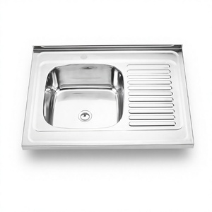 <span class=keywords><strong>Fregadero</strong></span> de Cocina de Acero Inoxidable 304 de un Solo Tazón, Diseño Tradicional, Superficie Pulida, Instalación Empotrada, <span class=keywords><strong>con</strong></span> <span class=keywords><strong>Escurridor</strong></span> Fabricado a Máquina - Product Image 1