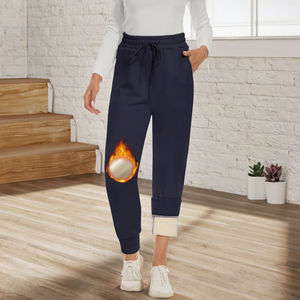 Pantalones Jogger de Mujer de Cintura Alta Elástica, Pierna Recta, Transpirables, Ecológicos, Mezcla de Algodón, Largo hasta el Tobillo - Product Image 2