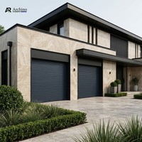 Porte de garage à enroulement en aluminium moderne, personnalisable en taille, coupe-vent, finition élégante, pour villa