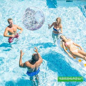 Inflatable Transparent Sequined Beach Ball For Children Water Play 0.2mm PVC Swimming Pool Toy - Product Image 4