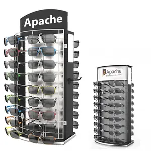 Customizable Metal Eyewear Display Stands with Painted Finish Counter style for Supermarket Store Display Racks