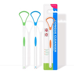Approved Custom Disposable Plastic Silicone Tongue Cleaner Scraper Brush Bulk Item - Product Image 1