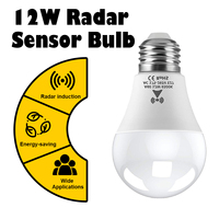 Bombilla LED de inducción de radar de microondas 12W con sensor de movimiento E27 LED 220V iluminación para el hogar
